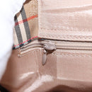 BURBERRY Nova Check Tote Bag Canvas Leather Beige Red gold Auth gh1367-20