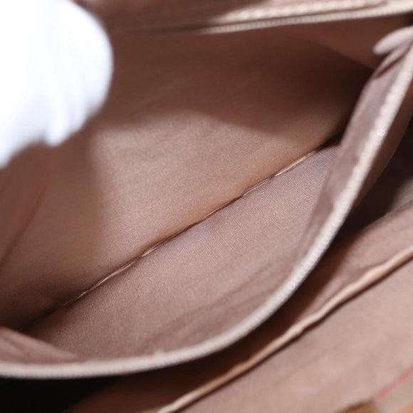 BURBERRY Nova Check Tote Bag Canvas Leather Beige Red gold Auth gh1367