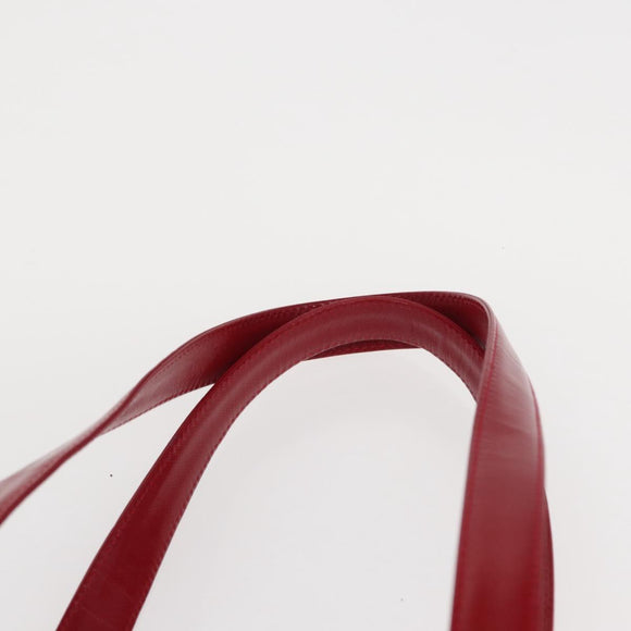 BURBERRY Nova Check Tote Bag Canvas Leather Beige Red gold Auth gh1367