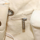 CHANEL Chain V Stitch Shoulder Bag Canvas White Silver CC Auth gh1368-20