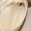 CHANEL Chain V Stitch Shoulder Bag Canvas White Silver CC Auth gh1368-21