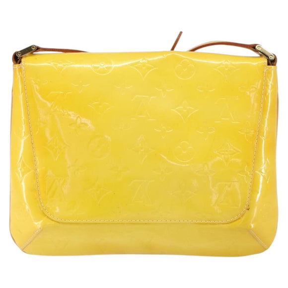 LOUIS VUITTON Monogram Vernis Thompson Street Bag Lime Yellow M91071 Auth gh1370