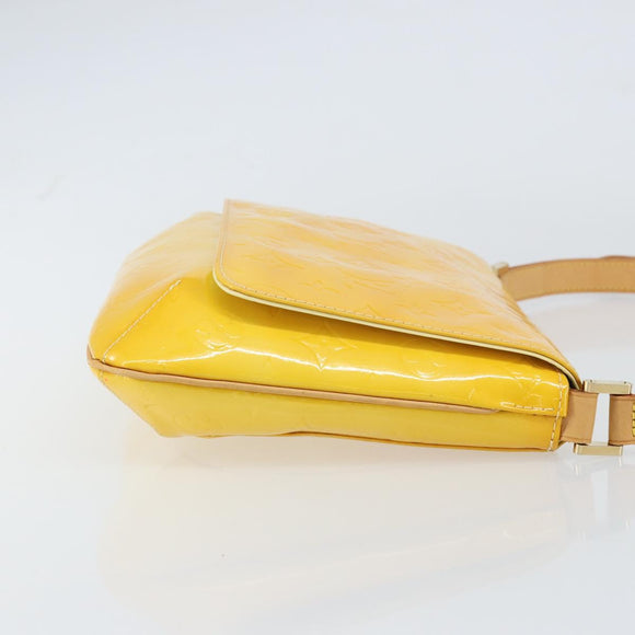 LOUIS VUITTON Monogram Vernis Thompson Street Bag Lime Yellow M91071 Auth gh1370