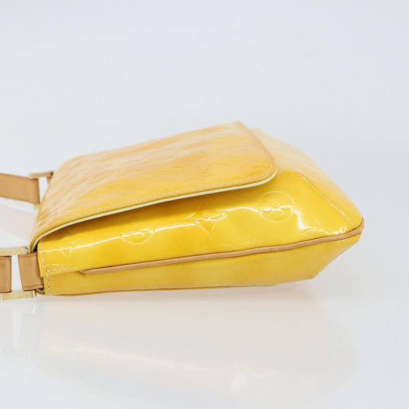 LOUIS VUITTON Monogram Vernis Thompson Street Bag Lime Yellow M91071 Auth gh1370