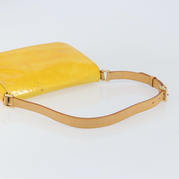 LOUIS VUITTON Monogram Vernis Thompson Street Bag Lime Yellow M91071 Auth gh1370