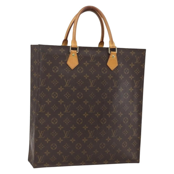LOUIS VUITTON Monogram Sac Plat Hand Bag M51140 LV Auth gh1375