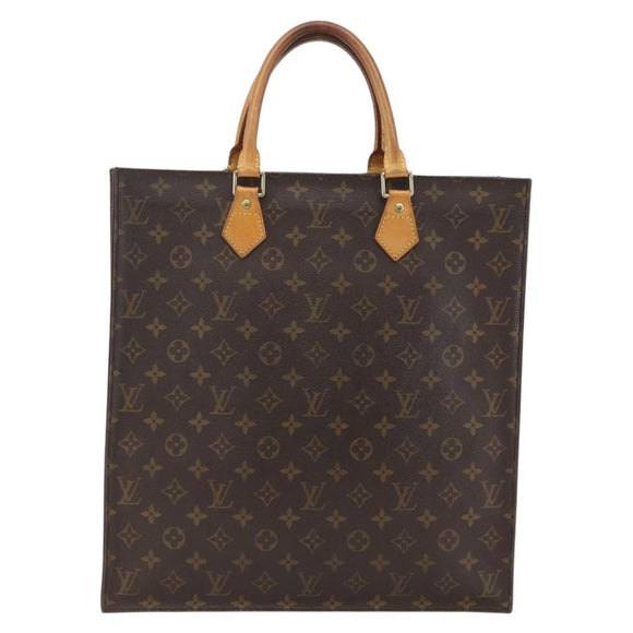 LOUIS VUITTON Monogram Sac Plat Hand Bag M51140 LV Auth gh1375