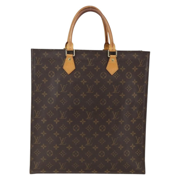 LOUIS VUITTON Monogram Sac Plat Hand Bag M51140 LV Auth gh1375