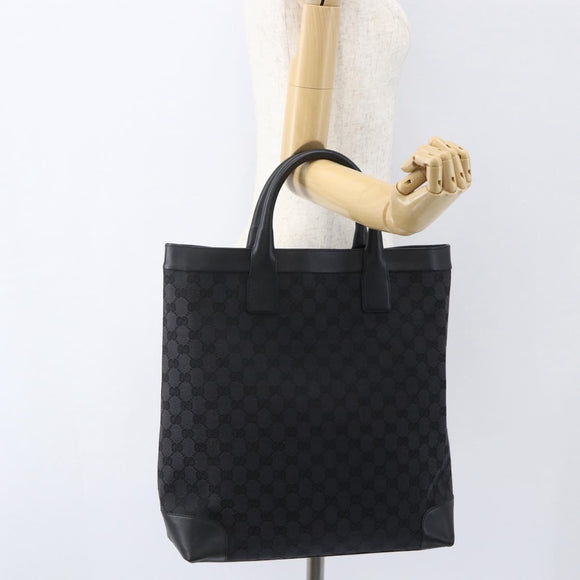 GUCCI GG Canvas Hand Bag Black 002 1121 Auth gh1379