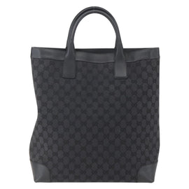 GUCCI GG Canvas Hand Bag Black 002 1121 Auth gh1379 - 0