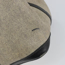 HERMES Garden party PM Bag Coated Canvas Leather White Navy Silver Auth gh1382-9