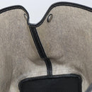 HERMES Garden party PM Bag Coated Canvas Leather White Navy Silver Auth gh1382-19