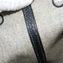 HERMES Garden party PM Bag Coated Canvas Leather White Navy Silver Auth gh1382-12