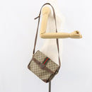 GUCCI GG Supreme Web Sherry Line Shoulder Bag PVC Beige 001 116 0844 Auth gh1384-25