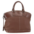 LOUIS VUITTON Suhari Lockit MM Hand Bag Leather Sienne M91876 LV Auth gh1385-1