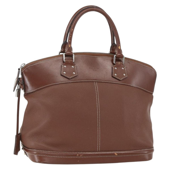 LOUIS VUITTON Suhari Lockit MM Hand Bag Leather Sienne M91876 LV Auth gh1385