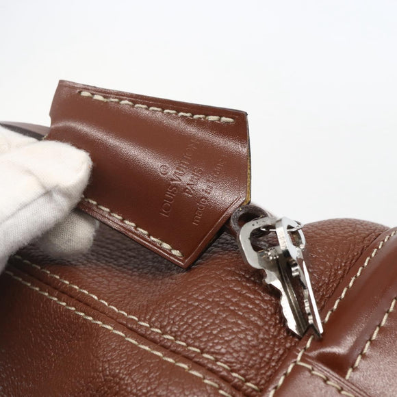 LOUIS VUITTON Suhari Lockit MM Hand Bag Leather Sienne M91876 LV Auth gh1385