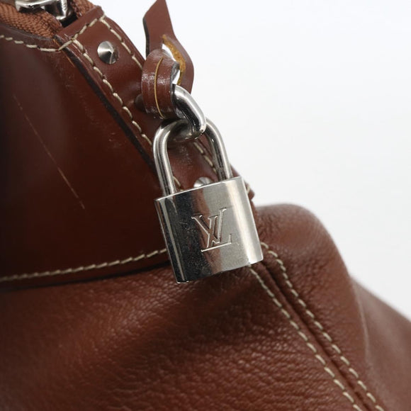 LOUIS VUITTON Suhari Lockit MM Hand Bag Leather Sienne M91876 LV Auth gh1385