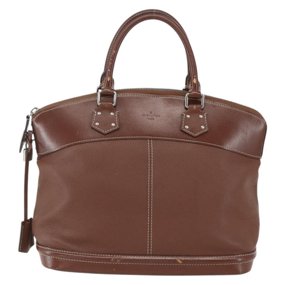 LOUIS VUITTON Suhari Lockit MM Hand Bag Leather Sienne M91876 LV Auth gh1385