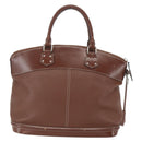 LOUIS VUITTON Suhari Lockit MM Hand Bag Leather Sienne M91876 LV Auth gh1385-2