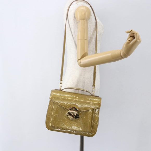 LOUIS VUITTON Monogram Vernis Mirada Bag 2way Beige Poodle M91756 LV Auth gh1388