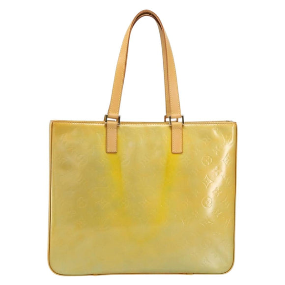 LOUIS VUITTON Monogram Vernis Columbus Tote Bag Gris M91028 LV Auth gh1389