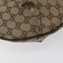 GUCCI GG Canvas Shoulder Bag Beige Silver 181092 Auth gh139-11