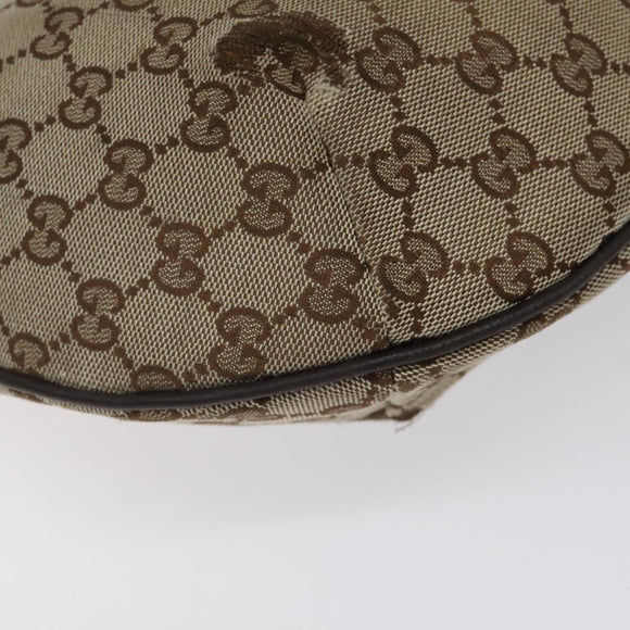 GUCCI GG Canvas Shoulder Bag Beige Silver 181092 Auth gh139