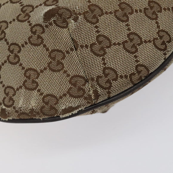 GUCCI GG Canvas Shoulder Bag Beige Silver 181092 Auth gh139