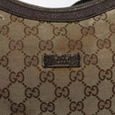GUCCI GG Canvas Shoulder Bag Beige Silver 181092 Auth gh139-15
