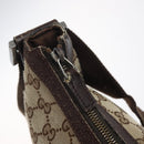 GUCCI GG Canvas Shoulder Bag Beige Silver 181092 Auth gh139-10