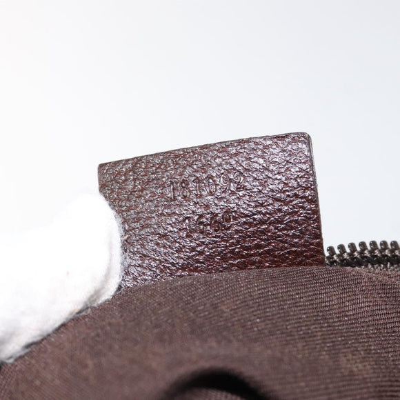 GUCCI GG Canvas Shoulder Bag Beige Silver 181092 Auth gh139