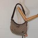 GUCCI GG Canvas Shoulder Bag Beige Silver 181092 Auth gh139-23
