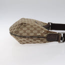 GUCCI GG Canvas Shoulder Bag Beige Silver 181092 Auth gh139-4