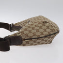GUCCI GG Canvas Shoulder Bag Beige Silver 181092 Auth gh139-4