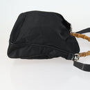 GUCCI Bamboo Hand Bag Nylon 2way Black Silver 001 2404 1577 0 Auth gh1392-4