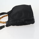 GUCCI Bamboo Hand Bag Nylon 2way Black Silver 001 2404 1577 0 Auth gh1392-5