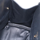 Salvatore Ferragamo Gancini Hand Bag Leather 2way Black Gold Auth gh1393V-20