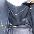 Salvatore Ferragamo Gancini Hand Bag Leather 2way Black Gold Auth gh1393V-21