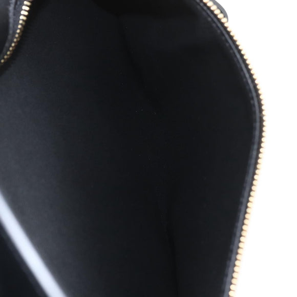 Salvatore Ferragamo Gancini Hand Bag Leather 2way Black Gold Auth gh1393V