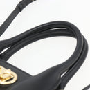 Salvatore Ferragamo Gancini Hand Bag Leather 2way Black Gold Auth gh1393V-8