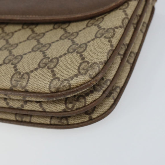 GUCCI GG Supreme Shoulder Bag PVC Beige Gold 004 256 0024 Auth gh1397