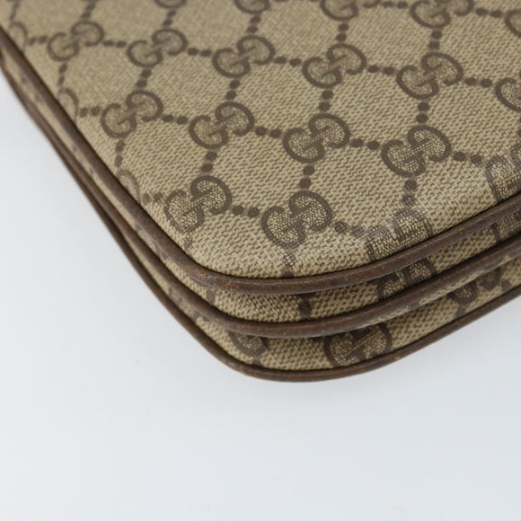 GUCCI GG Supreme Shoulder Bag PVC Beige Gold 004 256 0024 Auth gh1397