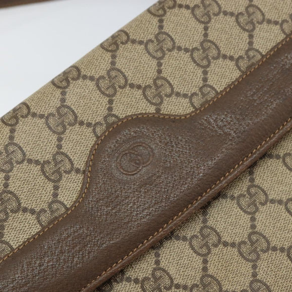 GUCCI GG Supreme Shoulder Bag PVC Beige Gold 004 256 0024 Auth gh1397