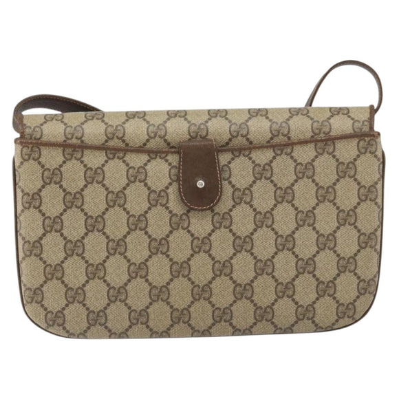 GUCCI GG Supreme Shoulder Bag PVC Beige Gold 004 256 0024 Auth gh1397