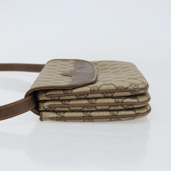 GUCCI GG Supreme Shoulder Bag PVC Beige Gold 004 256 0024 Auth gh1397