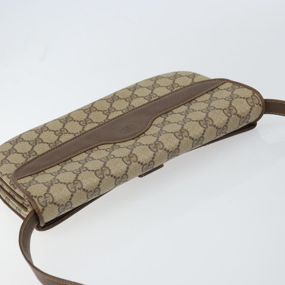 GUCCI GG Supreme Shoulder Bag PVC Beige Gold 004 256 0024 Auth gh1397