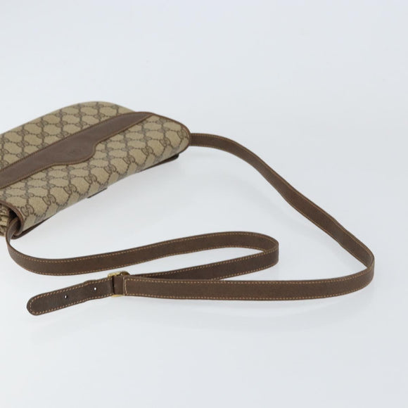 GUCCI GG Supreme Shoulder Bag PVC Beige Gold 004 256 0024 Auth gh1397