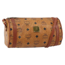 MCM Logogram Vicetos Shoulder Bag PVC Leather Brown Gold Auth gh1398-1