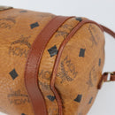 MCM Logogram Vicetos Shoulder Bag PVC Leather Brown Gold Auth gh1398-9